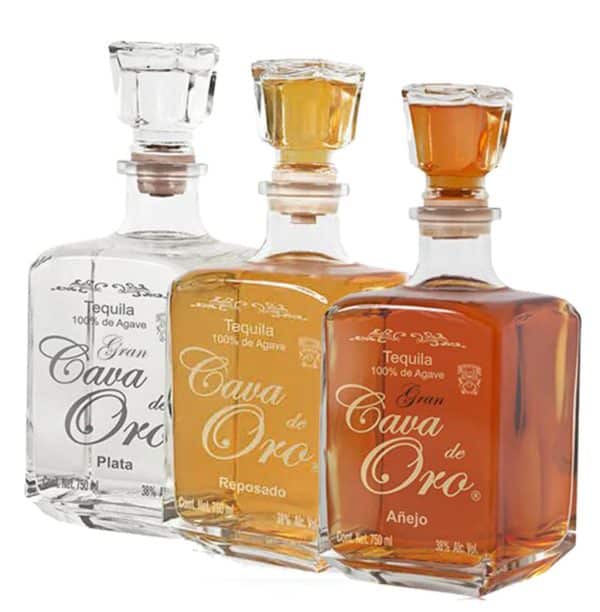 Cava De Oro Plata, Reposado, Anejo Tequila Bundle